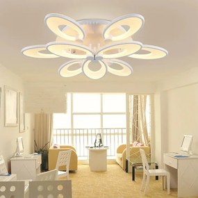 Lustra LED Cu Telecomanda, Elit's Esn M003-6+3, 132W, Alb