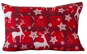 Husa de pernă din microfibra VELVET CHRISTMAS 50x70 cm, roșu