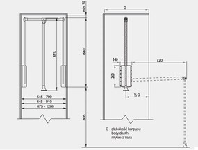 Lift haine model ST (Culoare: Antracit, Latime corp: 875-1200 mm)