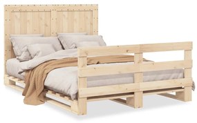 3281541 vidaXL Cadru de pat cu tăblie, 160x200 cm, lemn masiv de pin