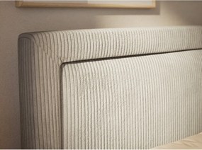 Pat boxspring gri cu spațiu de depozitare 200x200 cm Fresco – Maison de Rêve