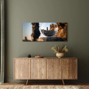 Tablou cu lupa și peisaj (120x50 cm)