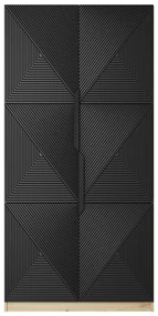 Dulap Asha 100 cm și mânere metalice - artisan / negru mat / mânere negre