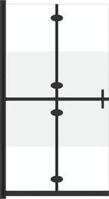 vidaXL Perete duș walk-in pliabil 110x190 cm sticlă ESG jumătate mată