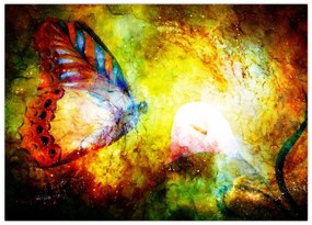 Tablou pe sticlă - Fluture spațial (70x50 cm)