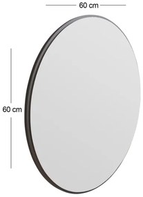 Oglindă de perete OZZE d. 60 cm negru