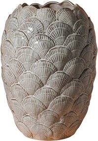 Vaza decorativa gri din ceramica Pecten