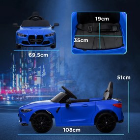 AIYAPLAY Mașinuță Electrică BMW M4 pentru Copii, Albastră | Aosom Romania