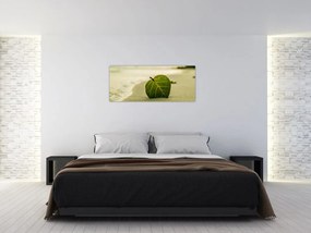 Tablou cu frunză în nisip (120x50 cm)