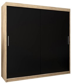 Dulap de haine 200 cm Toki (stejar sonoma + negru mat). 1064857
