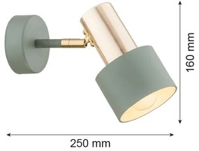 Spot de perete Argon 4315 DORIA 1xE27/15W/230V verde/alămie