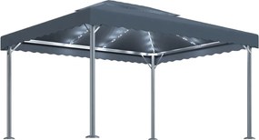 vidaXL Pavilion cu perdele& lumini LED,antracit,400x300cm aluminiu