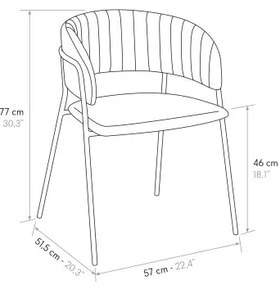 PAZZO DESIGN Set de 2 scaune Penelope Verde din catifea cu picioare metalice | Aosom Romania