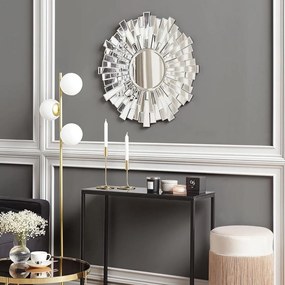 OGG206 - Oglinda ornamentala 70 cm, pentru perete, dormitor, living - Argintie