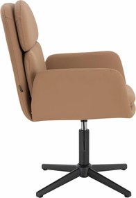 HR480CROSS Scaun Caramel Piele Ecologica Premium Soft cu Bază Neagră