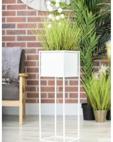 Suport pentru flori 70x24 cm, alb