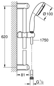 Pachet complet baterii baie Grohe Bau Edge marimea S(GRO11292701), agatatoare baie Essentials (40364001)