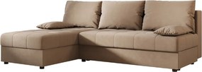 Coltar extensibil de colt VENORIA SLIM, bej, reversibil, 200x143 cm + 2 perne GRATUIT
