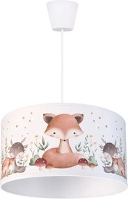 Brilagi - Lustră LED pentru copii cu cablu BOBO 1xE27/60W/230V Ø 35 cm alb/animăluțe
