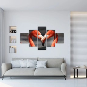 Tablou cu doi flamengo îndrăgostiți (125x70 cm), în 40 de alte dimensiuni noi
