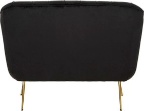 Canapea neagră cu tapițerie din catifea 130 cm Budapest – Mauro Ferretti