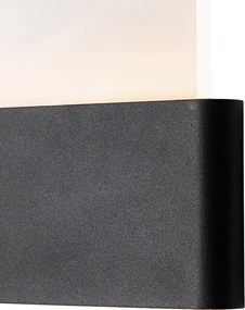 Aplică de perete pentru exterior neagră cu LED inclusă cu numere de casă IP54 - Kandi