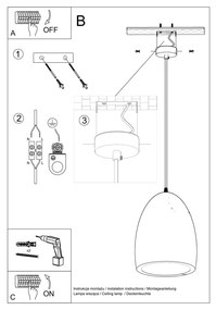 Lustră albă cu abajur din ceramică ø 25 cm Sativa – Nice Lamps