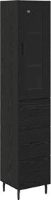 vidaXL Bufet cu sertar Stejar Negru 34,5 x 34 x 180 cm Lemn compozit