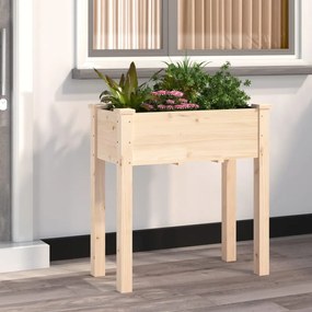 vidaXL Jardinieră cu căptușeală, 71x37x76 cm, lemn masiv de brad