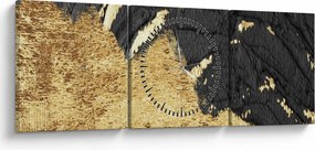 Tablou - Structura de aur N⁰1 (cu ceas) (90x30 cm)