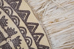 Tablou decorativ maro din lemn de Pin si panza, 100x2,8x100 cm, Malindi Mauro Ferretti