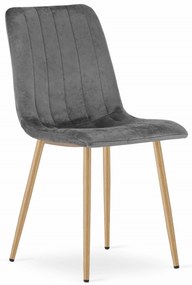 Scaun de catifea gri inchis LAVA