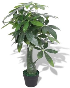 Planta artificiala Arborele norocos cu ghiveci, 85 cm, verde 1, Verde, 85 cm