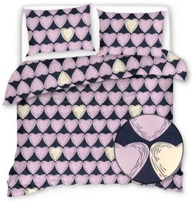 Lenjerie din microfibra VIOLET HEARTS mov deschis Dimensiune lenjerie de pat: 2 buc 70 x 80 cm | 160 x 200 cm