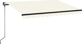 vidaXL Copertină retractabilă manual cu LED, crem, 350x250 cm