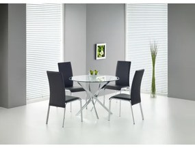 Masă de dining ESTEN, transparent/argintiu