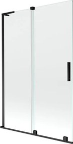 Mexen Velar L paravan cadă cu 2 aripi culisante 120 x 150 cm, transparent, negru - 896-120-003-01-70