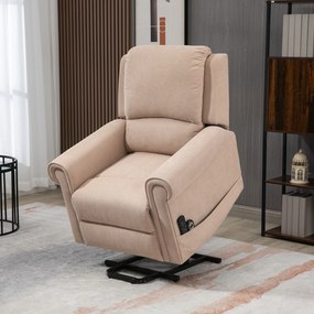 HOMCOM Scaun Electric, Rabatabil la 135° cu Telecomandă, Suport pentru Picioare și 8 Puncte de Masaj, 85x94,5x103 cm, Maro Deschis | Aosom Romania