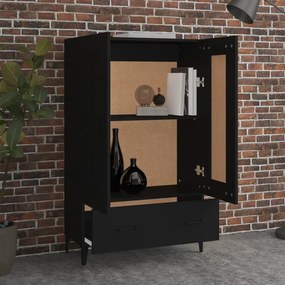 Dulap inalt, negru, 70x31x115 cm, lemn prelucrat 1, Negru