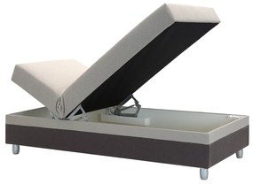 Pat de o persoană 85 cm Sodak (Gri închis + Maro gri) (cu sp. depozitare). 1100768