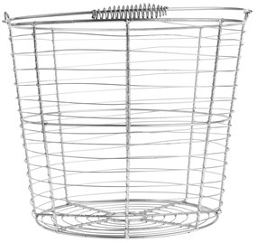Set de 2 coşuri rotunde, metal argintiu, RUSLO