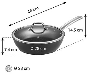 Tescoma Tigaie adâncă PRESIDENT cu capac diametru28 cm