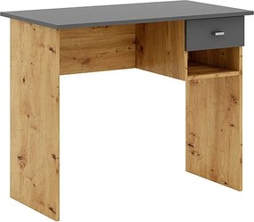 Birou B-011, stejar/gri antracit, PAL laminat, 90x50x74 cm