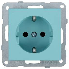 Priza simpla cu impamantare 16A, IP20, Turcoaz, Panasonic Karre Plus 55 Soft Touch