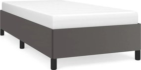 vidaXL Cadru de pat, gri, 90x190 cm, piele ecologică