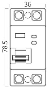 Siguranta cu protectie diferentiala RCCB, 2P, 25A, 100mA, tip AC, 10kA, Braytron