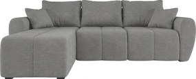 Coltar extensibil de colt SEVIO, gri, reversibil, 246x145 cm + 2 perne GRATUIT