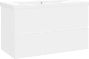 vidaXL Dulap cu chiuvetă încorporată, alb, lemn prelucrat