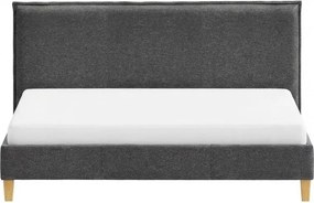 Pat matrimonial gri închis tapițat cu somieră 200x200 cm Tina – Ropez