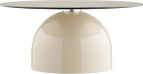 Măsuță de cafea bej rotundă cu blat din sticlă ø 70 cm Ravello – House Nordic